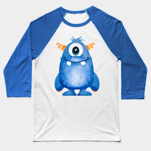 Blue Cyclops Monster Baseball T-Shirt